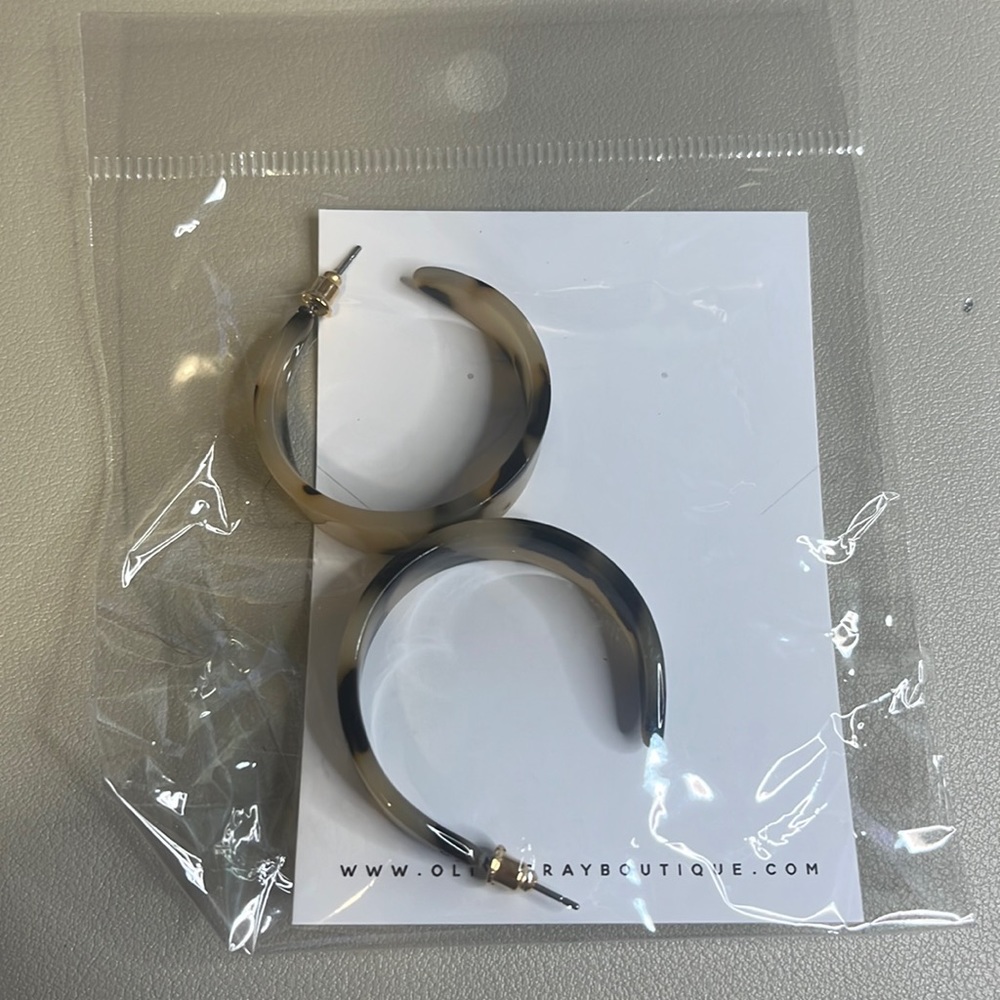 Tortoise Hoop Earring